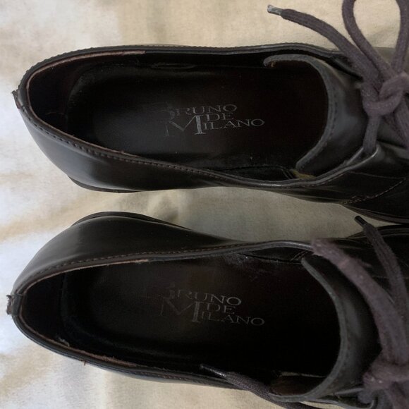 Bruno de Milano Square Toe Pumps Women's 7 Dark Brown Heeled Derbys Oxfords - Picture 9 of 10